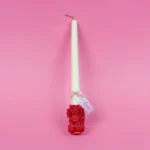Plain Taper Candle – Flower Bottom - Image 2